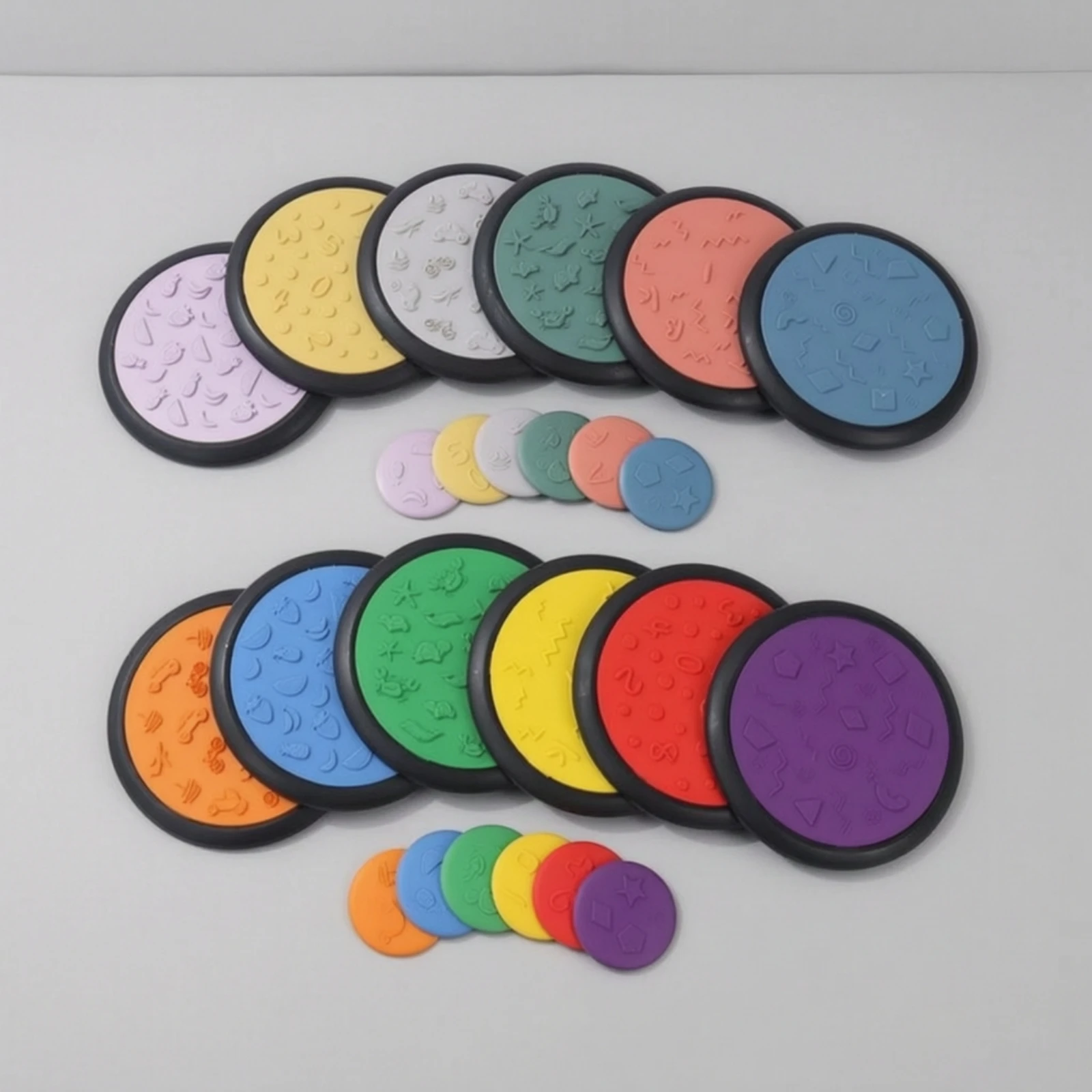 12 Pieces Balance Discs Colorful Stepping Discs with Textured Surface Balance Stones for Children, Playroom, Classroom