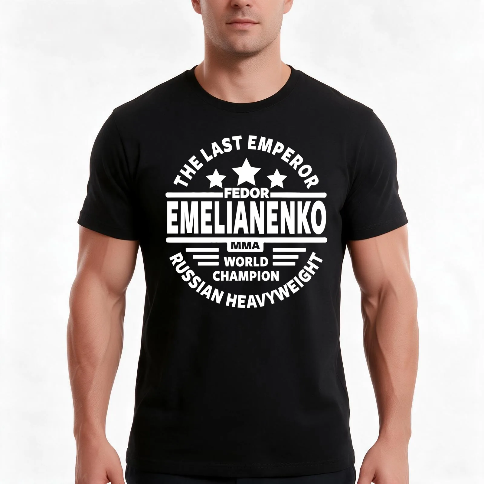 Fedor Emelianenko T-Shirt, Summer Casual Cotton Tee, Oversized Streetwear Tops, Vintage Graphic Print, Loose Fit Short Sleeve