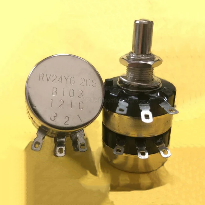 

1Pcs RV24YG 20S Duplex Carbon Film Potentiometer 1K 2K 5K 10K 20K Welding Machine RV24YN B202 502 103 20mm Round Shaft