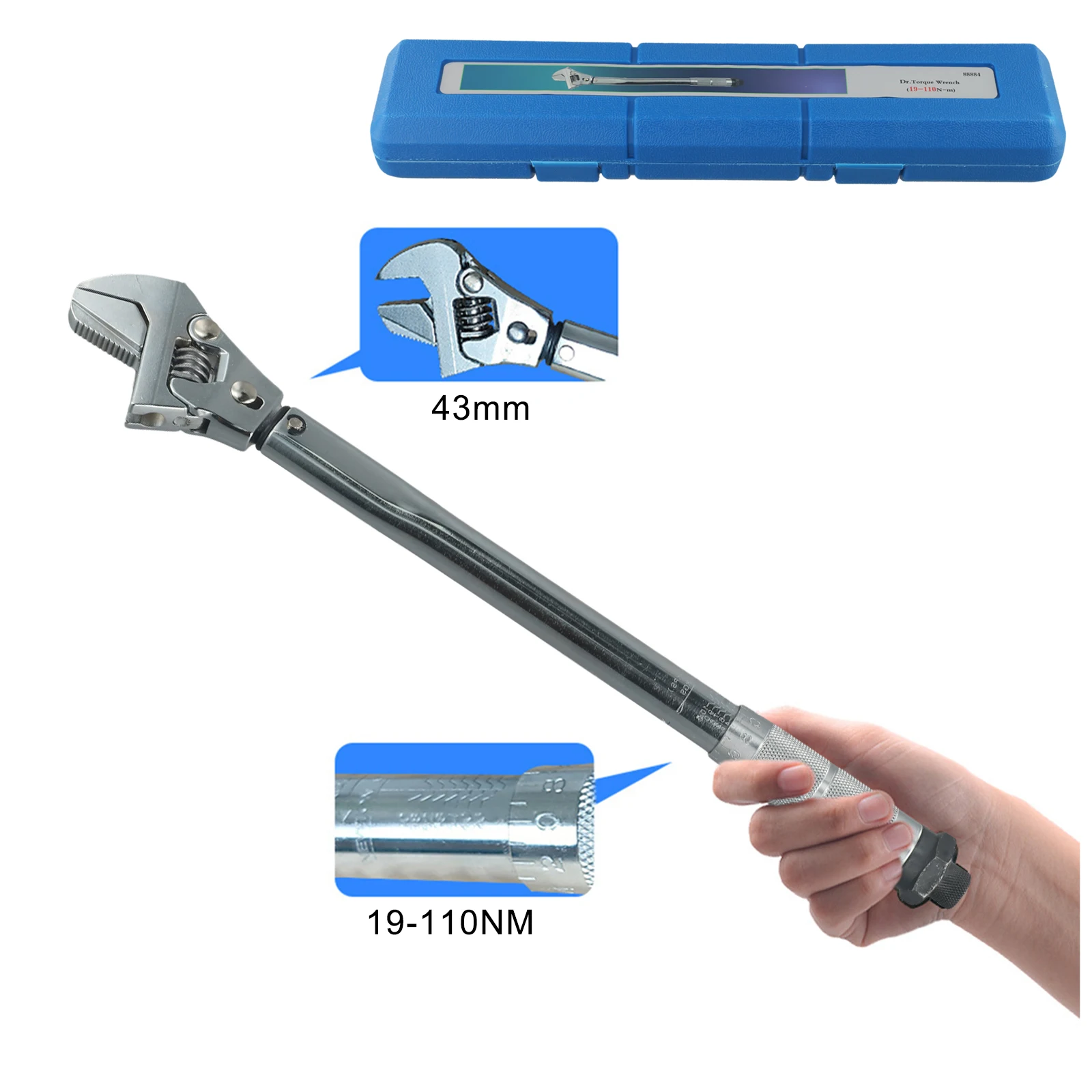 19-110N.m Torque Wrench Multifunctional Wrench For Home Improvement Clear Scale Electroplated Finish Rotating Head