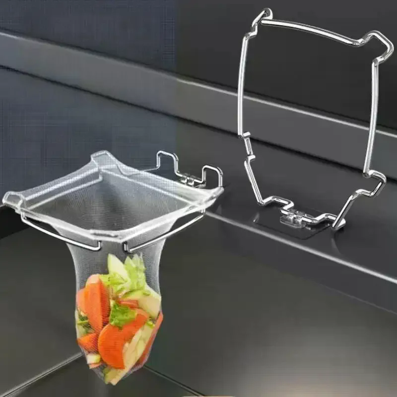 

Сливная стойка для фильтра для раковины из нержавеющей стали, сетчатый фильтр для кухонной мойки, подставка для мешка, сетка для мусора, полка, угловой сетчатый фильтр для раковины