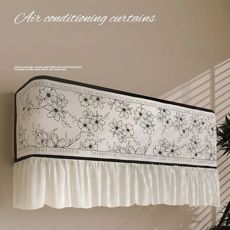 Capa de ar condicionado capa de poeira doméstica pendurada à prova de vento sopro direto cortina de pano à prova de vento ar condicionado coverzf315