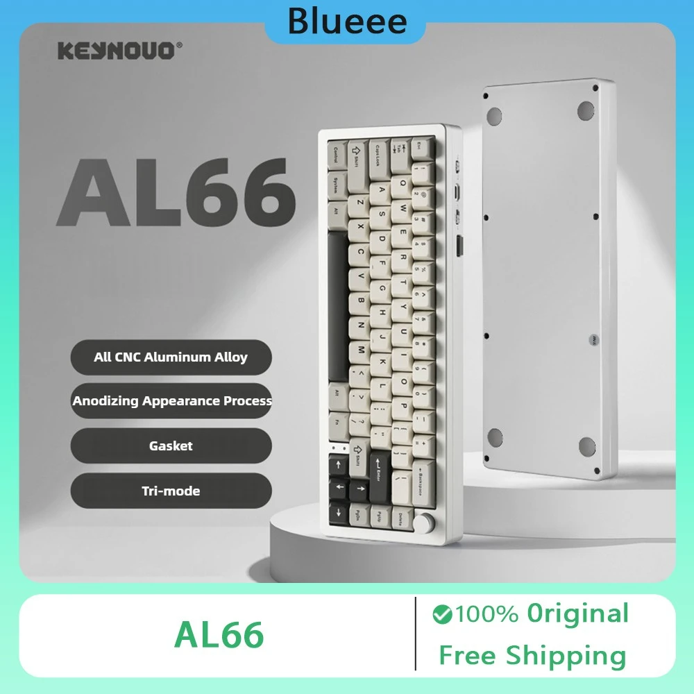 

YUNZII AL66 Механическая клавиатура Беспроводная проводная Bluetooth Трехрежимная 2,4G Горячая замена ПК Горячая замена Аксессуары для киберспорта и геймеров Подарки