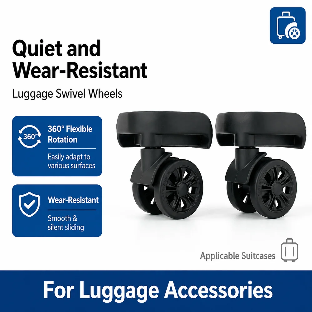 Universal Luggage Wheels For NL021 Luggage Wheels Compatible with Baixiang 360° Silent Swivel Caster Bracket Suitcase Replacemen