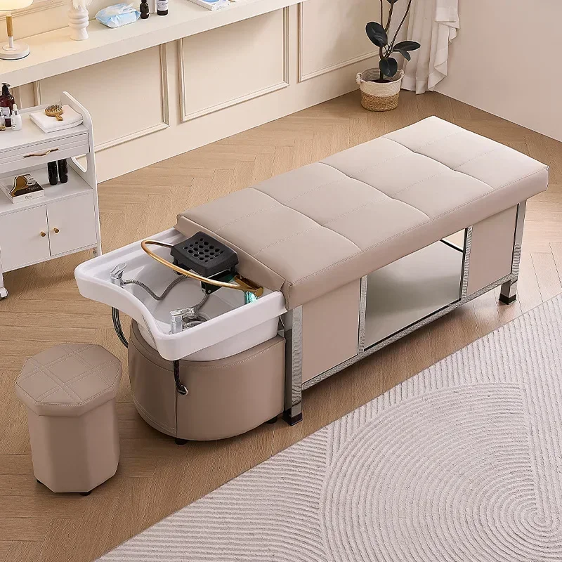 

Nordic Ceramic Basin Shampoo Chair Modern Beauty Facial Care Fumigation Massage Table Salon Furniture Silla De Barbero FYSC