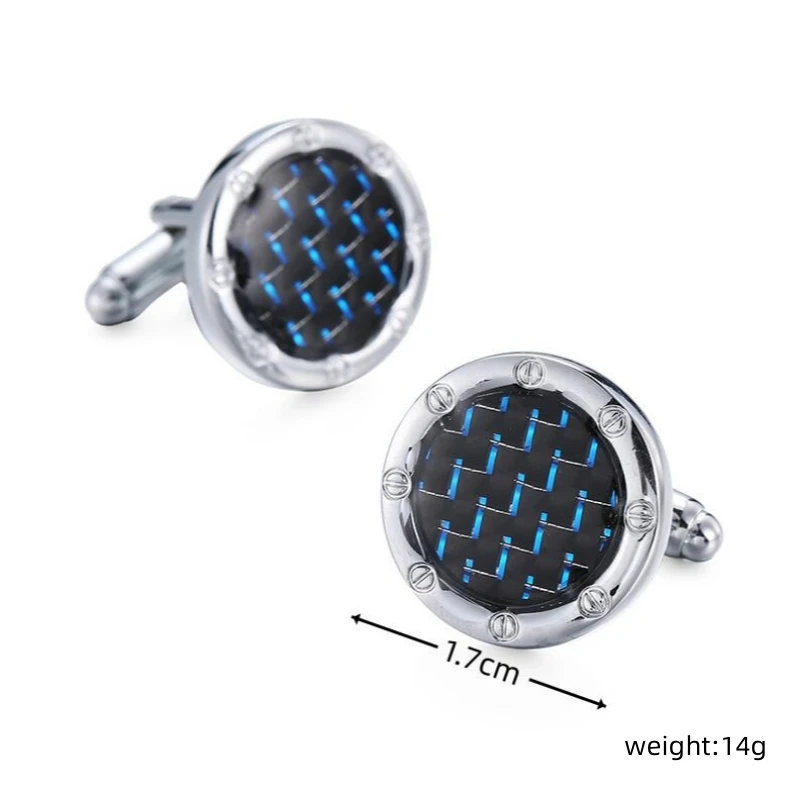 High quality blue carbon brazed cufflinks fashionable French shirt brass material brand design men's wedding cufflinks