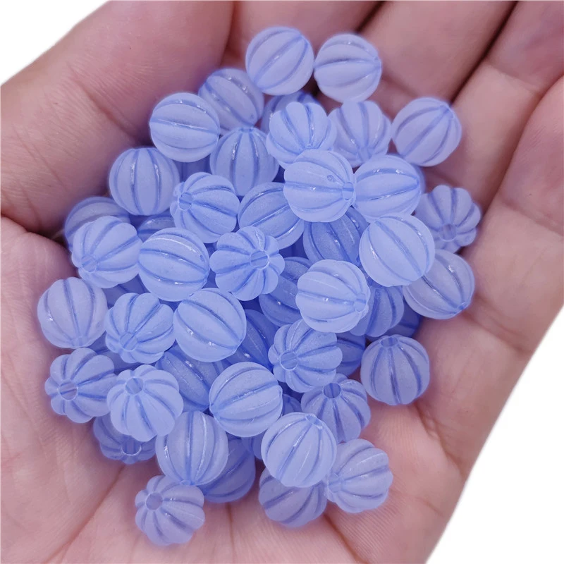 20Pcs 9mm Candy Color Matte Pumpkin Round Loose Beads For Jewelry Making DIY Necklace Bracelet Keychain Handmade Material