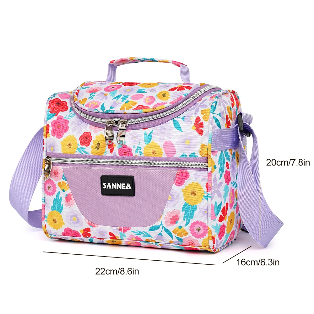 Schöne Lunchtasche mit bedrucktem Muster, Picknicktasche, Isoliertasche, Frischhaltetasche, Eisbeutel – Detail 3