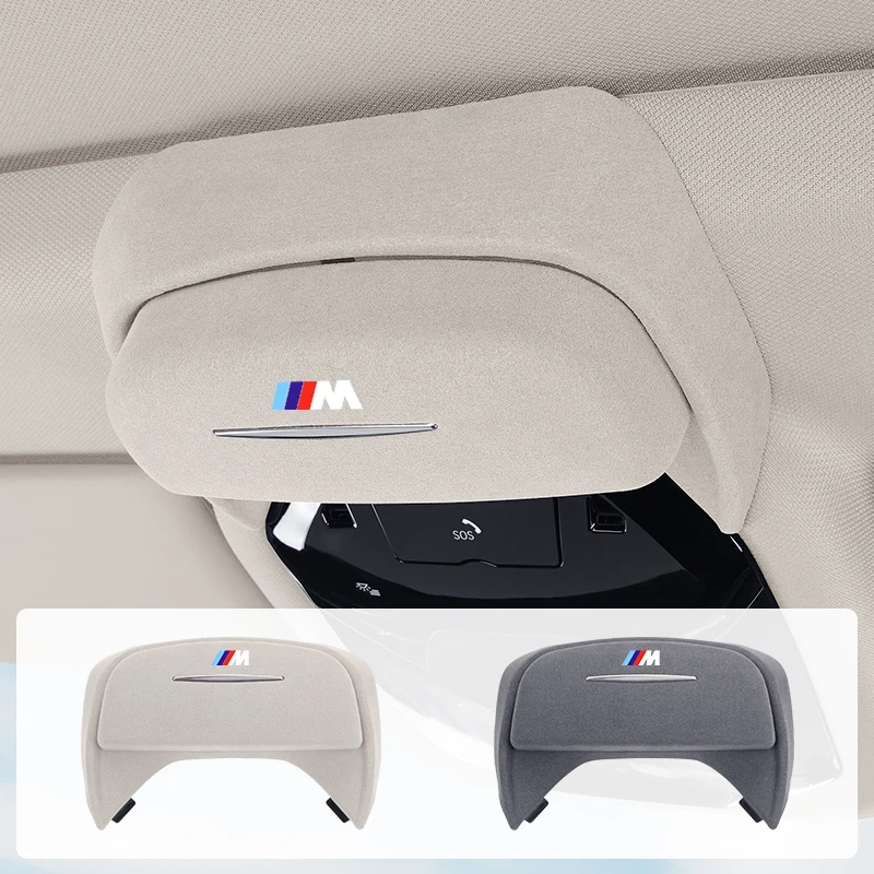 Car Glasses Case For BMW 5 Series G60 X3 G01 X4 G02 iX3 Suede Sunglasses Holder Box Auto Roof Storage Modification Accessories