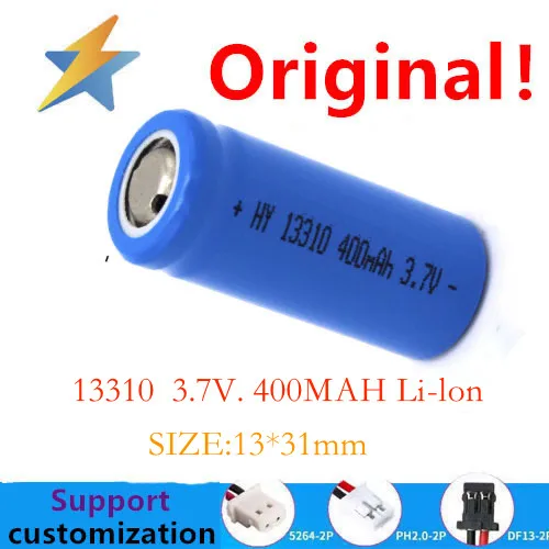 5Pcs 13310แบตเตอรี่ลิเธียมชี้แบนหัว3.7V 400Mah ความจุตารางโคมไฟ13310แบตเตอรี่โรงงานขายส่ง