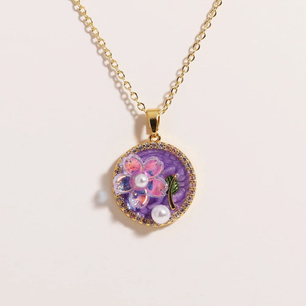 316L roestvrij staal kleurrijke druppel olie bloem hart onregelmatige ketting voor vrouwen meisjes vintage Franse delicate sieraden geschenken