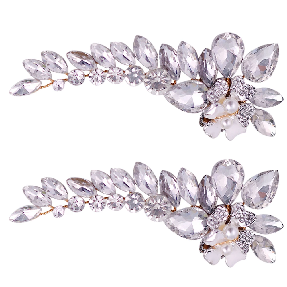 

Rhinestone Decorations Detachable Shoe Flowers Bride Buttons Pearl naments High Heel Accessories Wedding Party Shoes