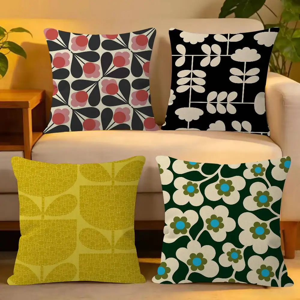 O-Orla Kiely Flower Cushion Cover Inches Farmhouse Decor Home Throw Pillow Covers For Couch Decorations