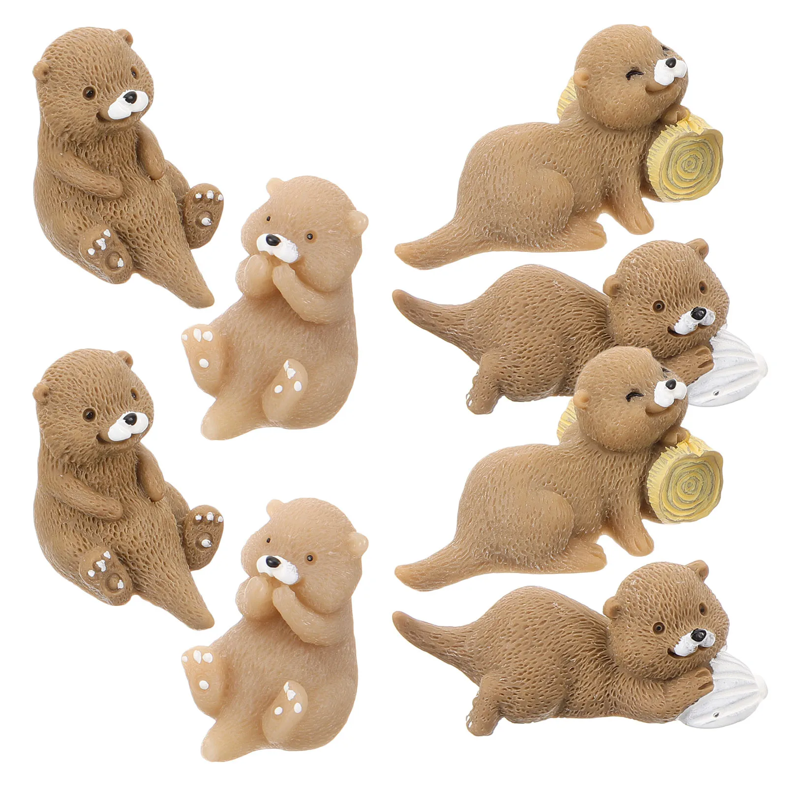 8 قطعة ثعالب الماء المشهد الصغير زينة صغيرة الراتنج واقعية ثعالب الماء الصغيرة ديكور مكتب زخرفة حديقة عصارية #6