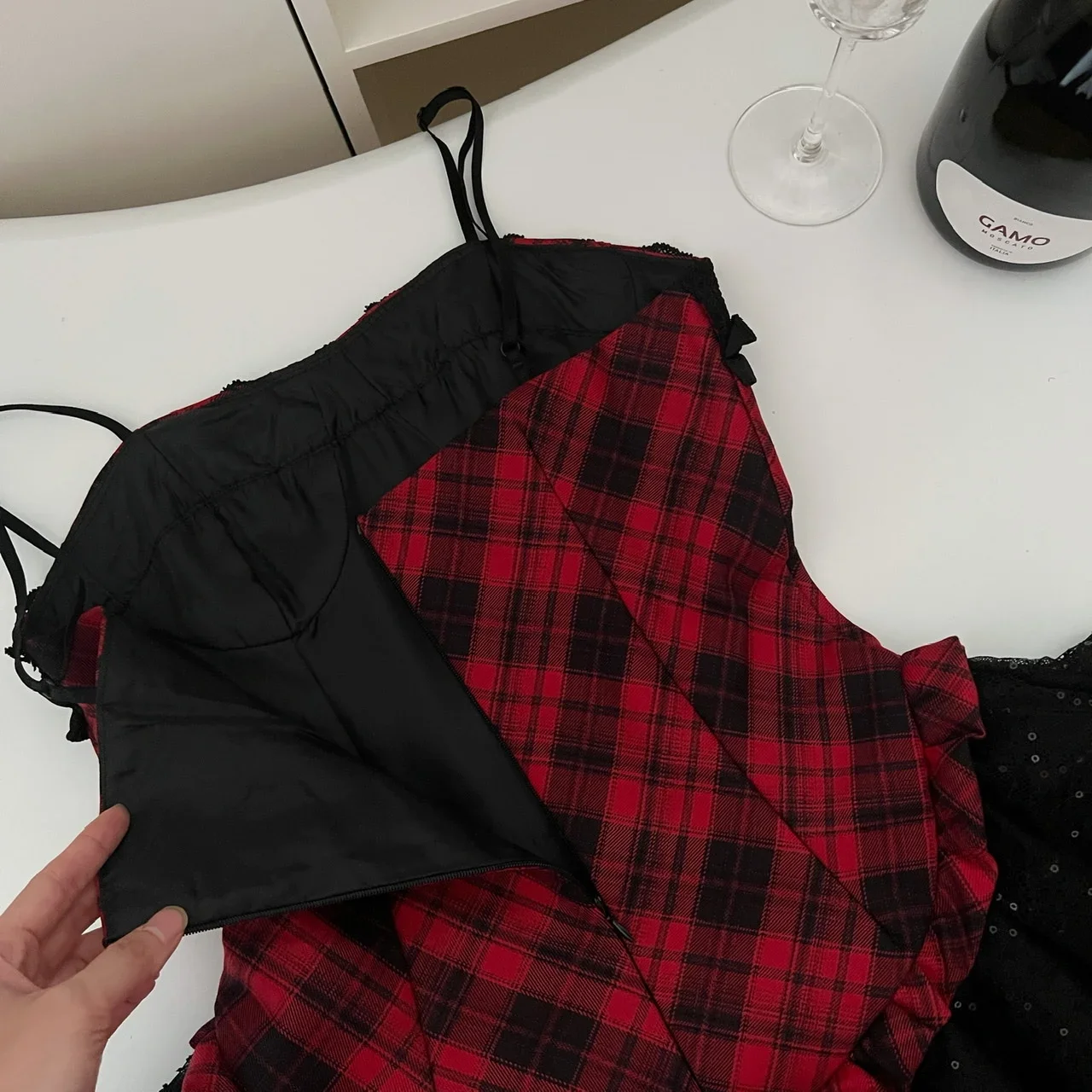 Winter Y2k Sexy Elegant 2 Piece Sets Woman Chic Short Coat + Plaid Fluffy Vintage Dress Female Korean Fashion Retro Suits 2025