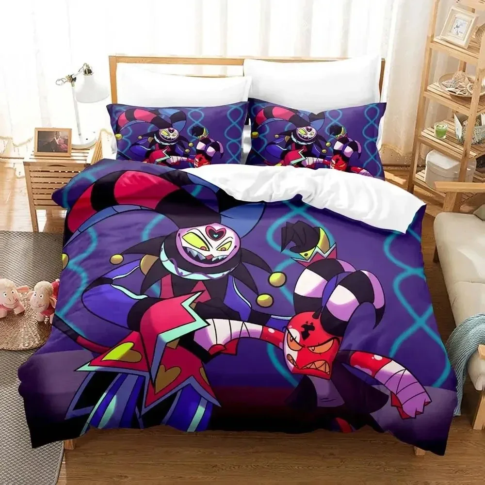 3D Print Anime Helluva Blitzo Boss Bedding Set Duvet Cover Bed Set Quilt Cover Pillowcase Comforter king Queen Size Boys Adult