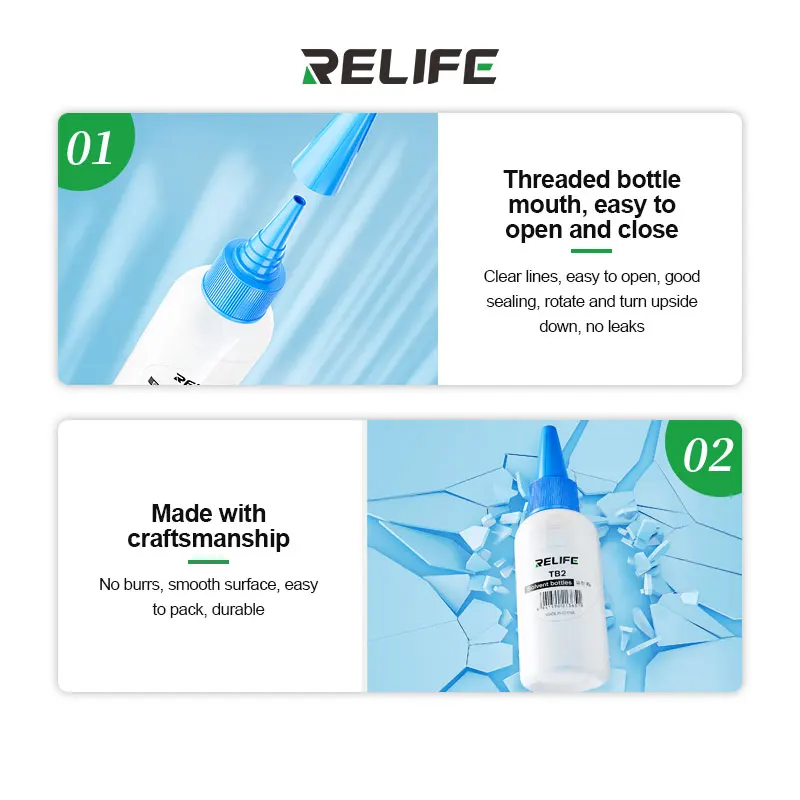 5개입 TB2 50ML 빈 플라스틱 병 휴대폰 수리용 스퀴즈 병 알코올 납땜 플럭스 로진 ... - 3