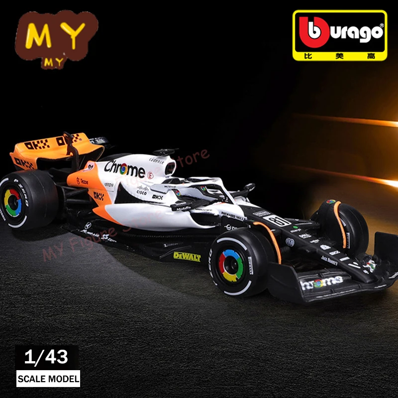 New Bburago 1:43 MCL60 Monaco Grand Prix Mclaren Lando Norris 4# Alloy Miniature Diecast Model 81# Oscar Piastri F1 Car Model