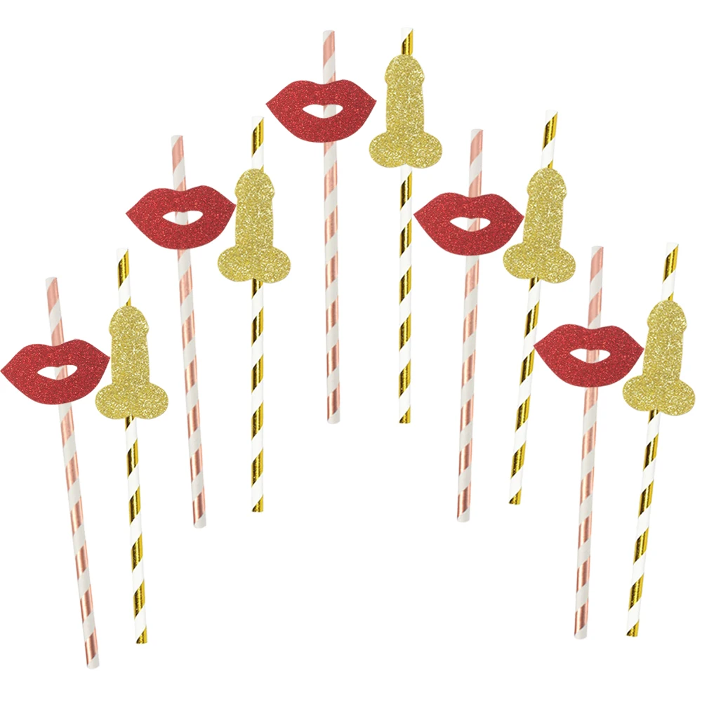 1bag Paper Penis Willy Straws Bridal Shower Dancer Drinking Straws Bachelorette Party Hen Night Home Party Wedding Decoration