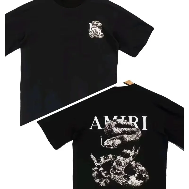 Summer Tee Polyester Unisex Loose Casual Wear Snake Graphic Premium Trendy Streetwear Versatile Short Sleeve 2026