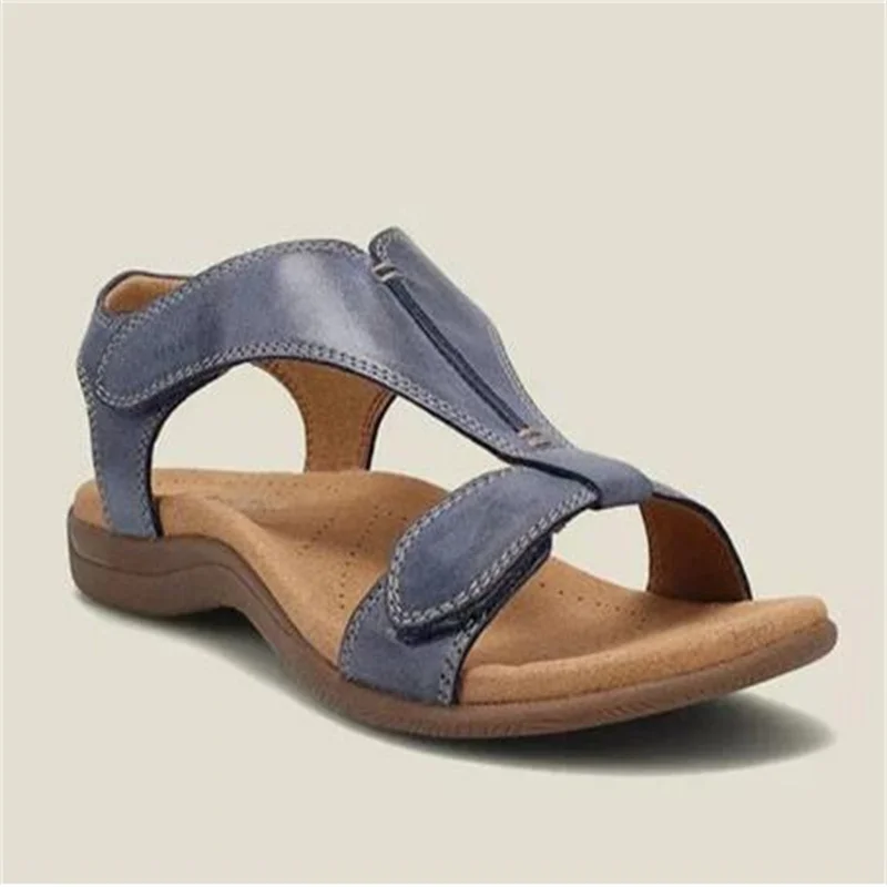 Women Sandals Summer Comfort Solid Orthopedic T-Strap Hook Loop Ladies Casual Wedges Beach Shoes Plus Size Sandalias