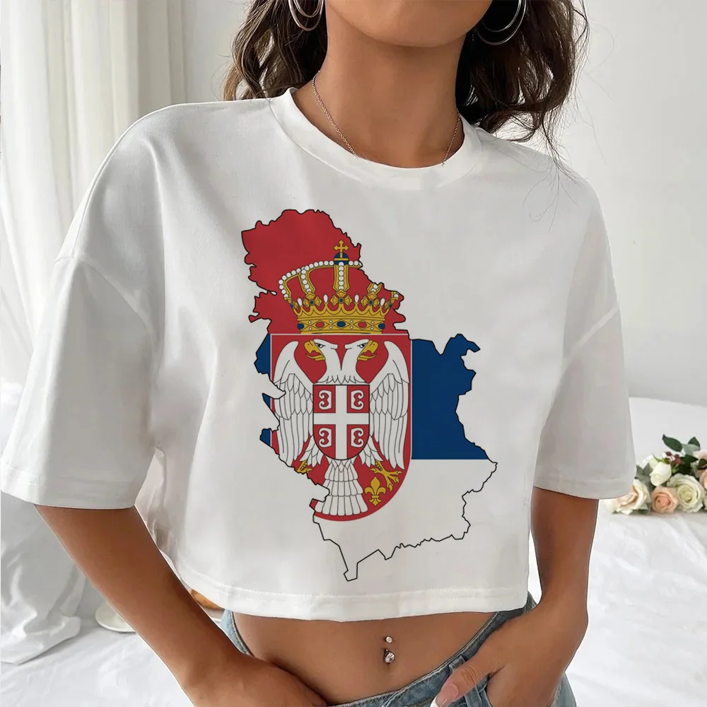 Serbia shirt female anime Colorful Digital graphic Vintage tshirt Comfortable Pop Culture korean clothes hip hop 80s Classic