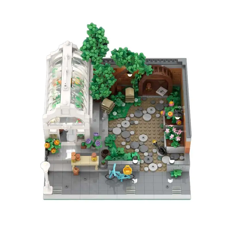 Moc arquitetura modular moderna cidade jardim montagem blocos de construção modelo originalidade tijolos quebra-cabeça brinquedos para crianças presente