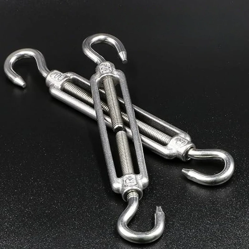M4 M5 M6 M8 CC Type Bolt Hook Heavy Duty Stainless Steel Wire Rope Tensioner Hooks Turnbuckle Adjustable Rigging Hooks Hardware