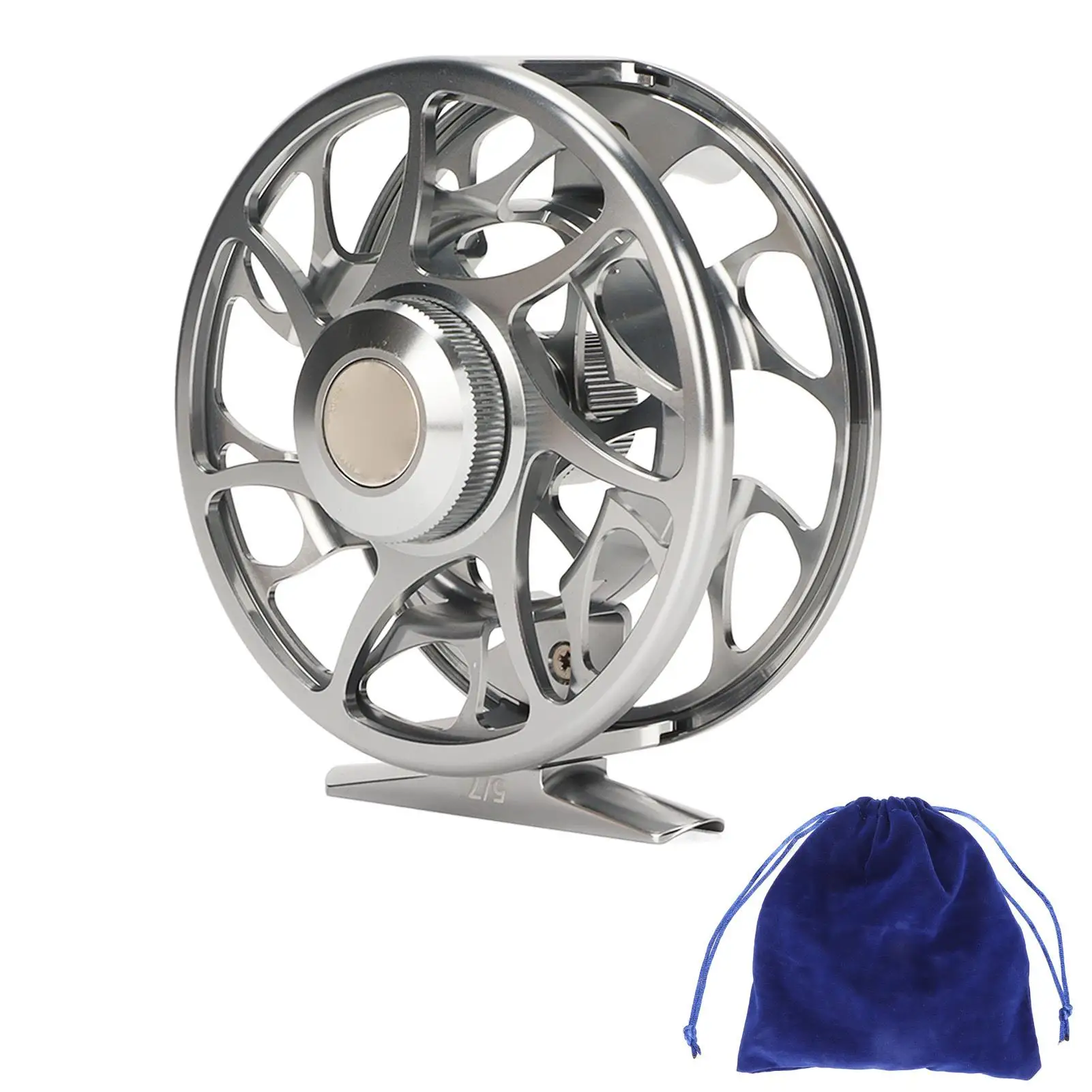 2+1BB 5/7 Fly Fishing Reel Aluminum Alloy CNC Machined with Storage Bag - 1:1 Speed Ratio for trout Fishing