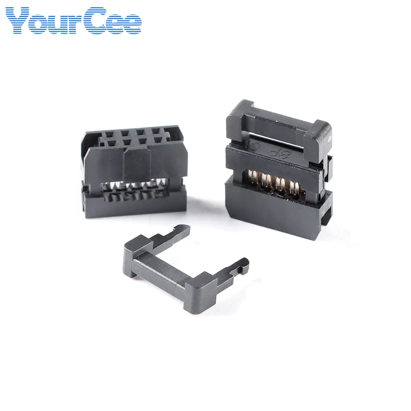 10PCS 1,27 MM 2,0 MM pitch FC-6/8/10/12/16/20/24/26/30/34/40/50 PIN Weibliche Header IDC Buchse Stecker für 0,635/0,1 MM Flache kabel