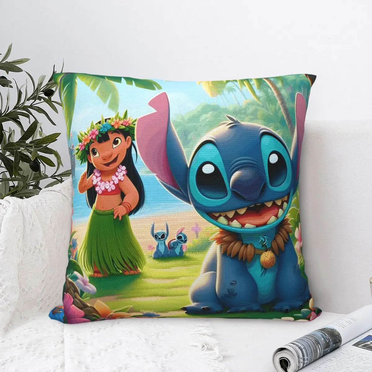 ليلو وستيتش سادات البوليستر السرير سيارة لطيف الكرتون كيس وسادة الإبداعية ديكور المنزل المخدة 40*40 #1