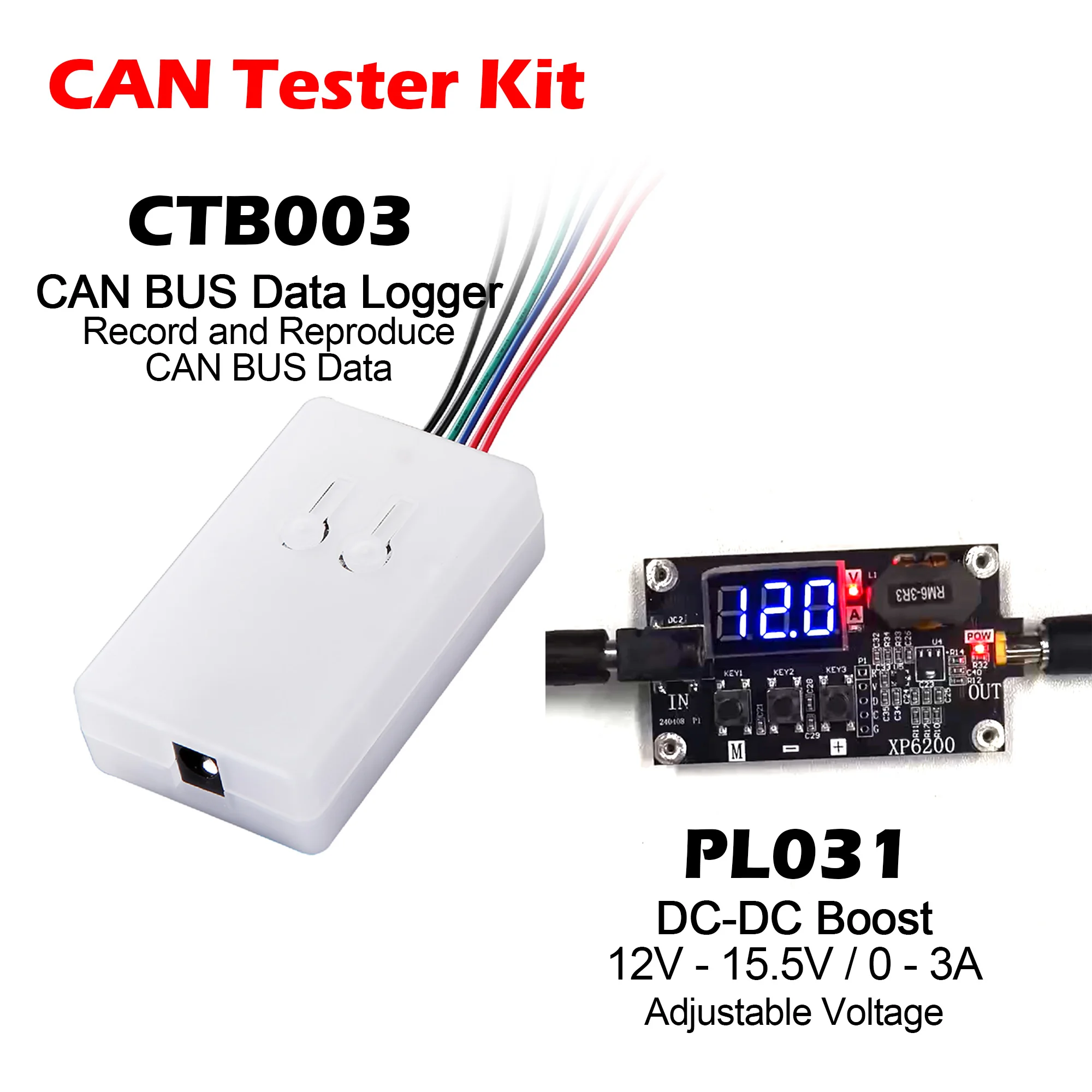 

Профессиональный инструмент для тестирования модуля шины CAN, конвертер PL031 DC-DC Boost, CTB003 CAN-шина, рекордер и перестройка данных