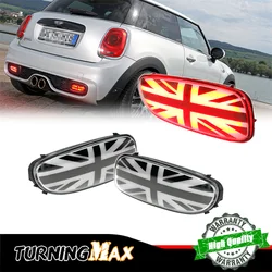 Union Jack Design Red LED Car Rear Bumper Reflector Running Lights Rear Fog Lights For MINI Cooper JCW R56 R57 R58 R59 12V