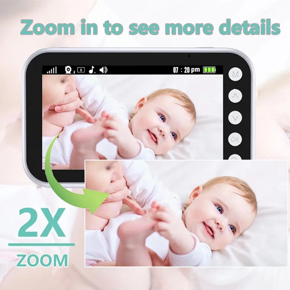 Moniteur vidéo sans fil pour bébé, caméra audio de surveillance, vision nocturne automatique, interphone bidirectionnel, sécurité pour baby-sitter, nounou, 4.3 pouces