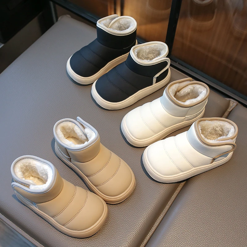 2025 Winter New Children Fashion Snow Boots for Girls Boys Korean Style Soft Bottom Anti-slippery Versatile Chic Keep Warm Shoes