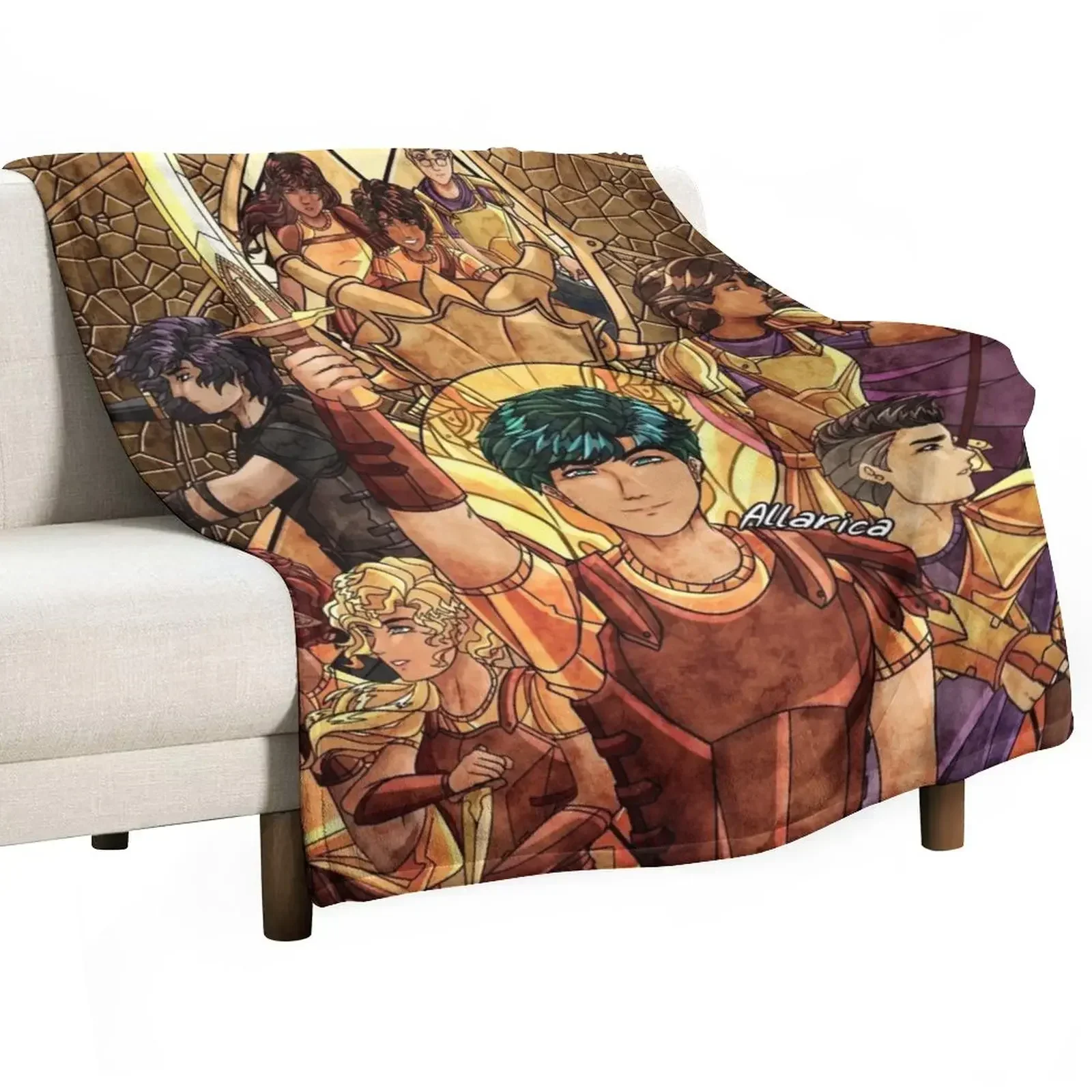 

Percy Jackson Stained Glass Throw Blanket Giant Sofa Tourist Blankets