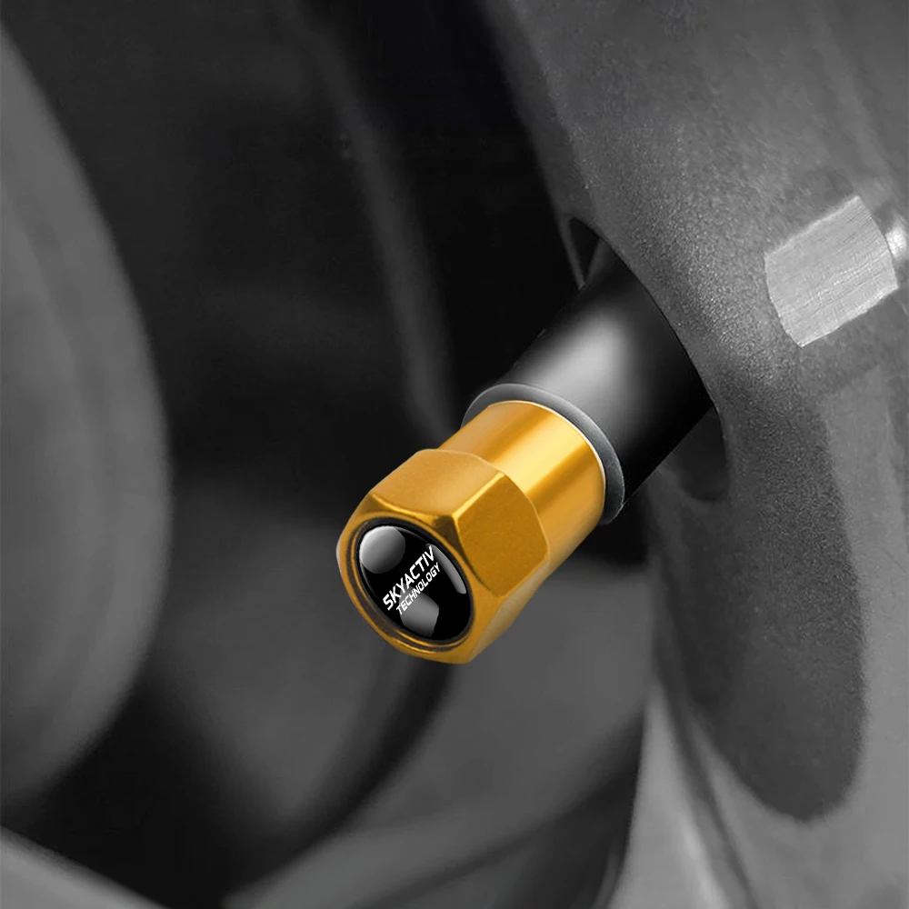 4Pcs Car Tire Valve Stems Cap Aluminum Tire Wheel Stem Air Covers Accessories For Mazda skyactiv Axela Atenza CX-3 CX-5 MS demio view 6