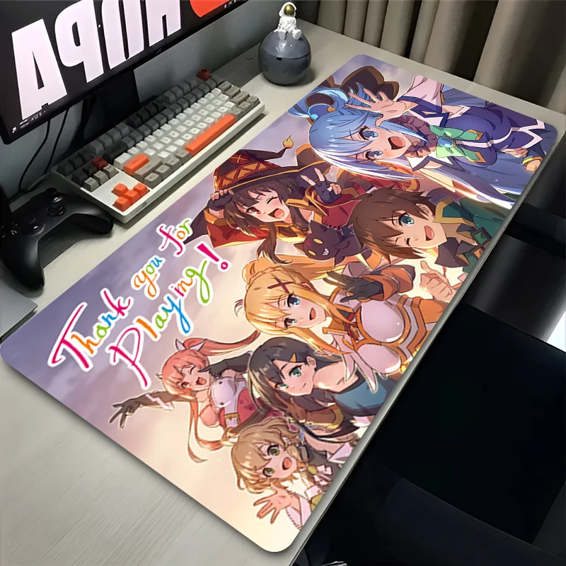 KonoSuba Megumin Mouse Pad XXL Anime Girl Desk Mat Computer Gaming Accessories Kawaii Mousepad Large Mouse Pads Keyboard Deskmat