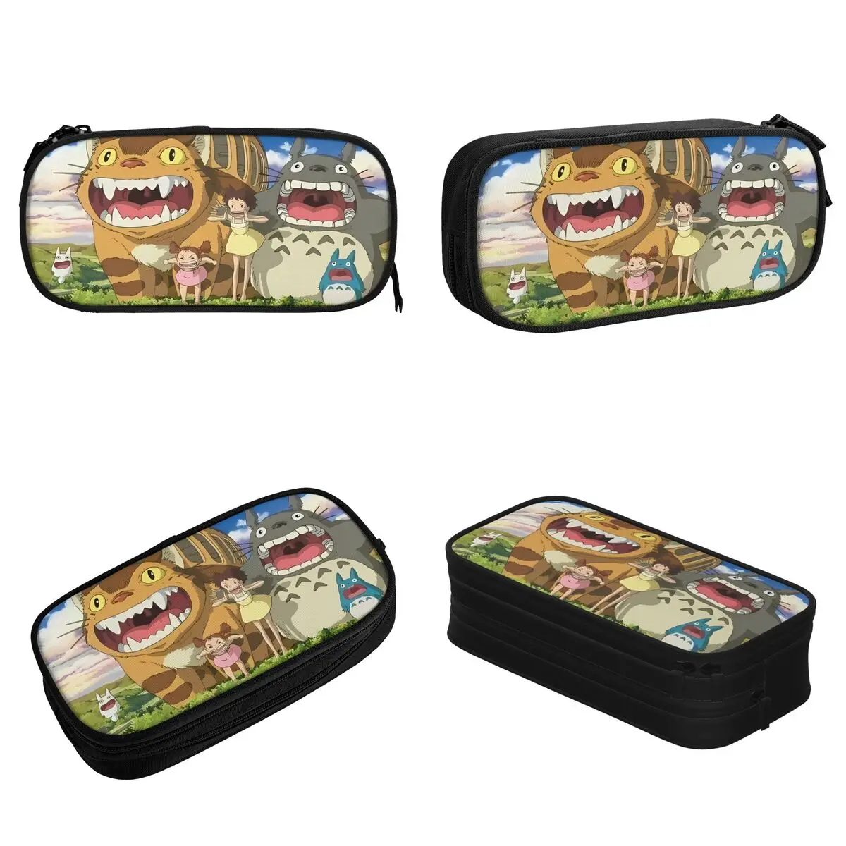 Lovely Film T-TotoroS Cartoon Pencil Cases Anime Pencil Pouch Pen Holder Kids Big Capacity Bag School Supplies Zipper Stationery