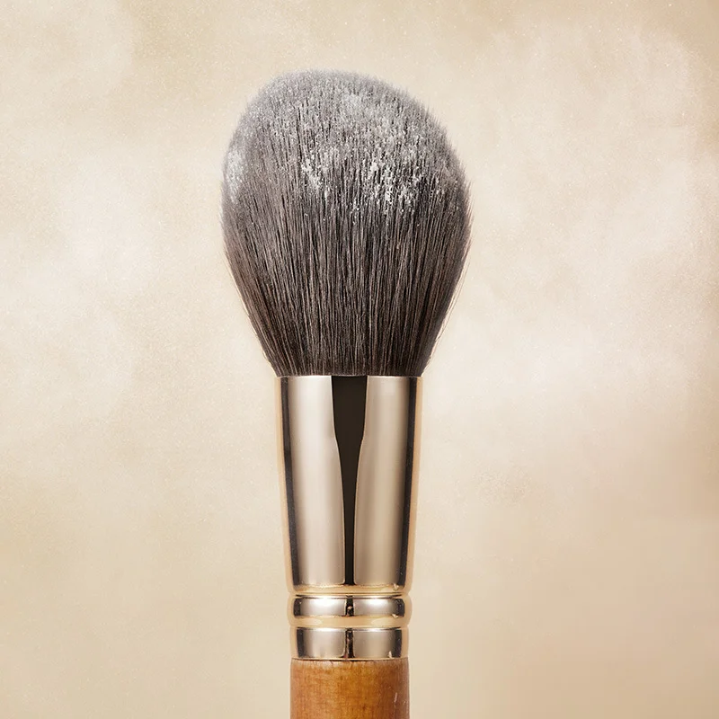 ชุดแปรงแต่งหน้าด้ามไม้ 9 ชิ้นแบบพกพาแปรงเครื่องสําอางสําหรับผู้เริ่มต้นด้วยแปรงแป้งและคอนทัวร์