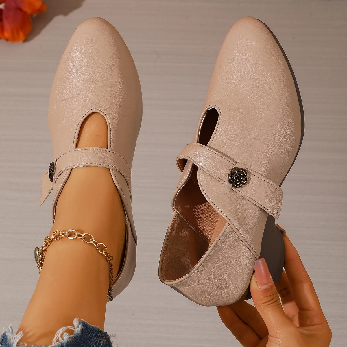 

Женские осенне-зимние туфли Мэри Джейн на мягкой подошве без шнуровки на танкетке для мам, потертые джинсы, подходящая женская обувь на платформе для пригородных поездок