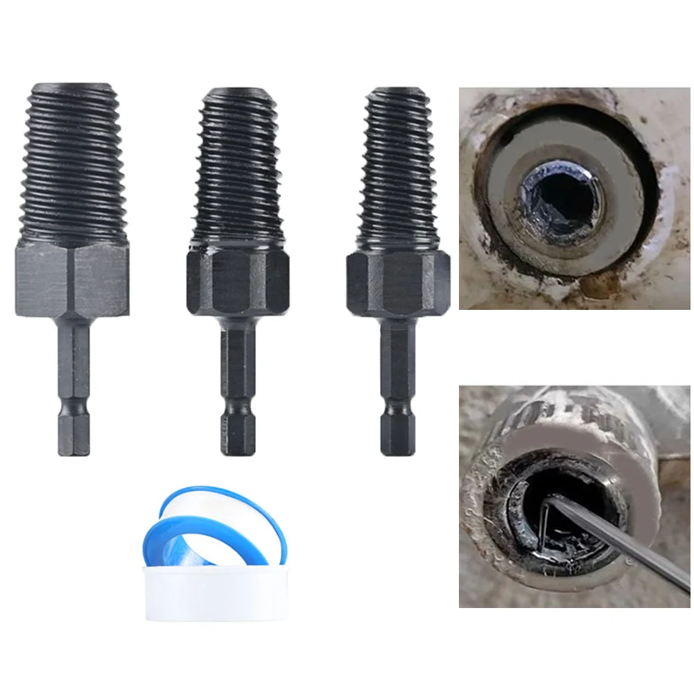 Herramienta extractora de tornillos rotos, Extractor de roscas de tubo, herramienta de extracción de pernos, mango Hexagonal, diseño integrado, Compatible con taladro de litio