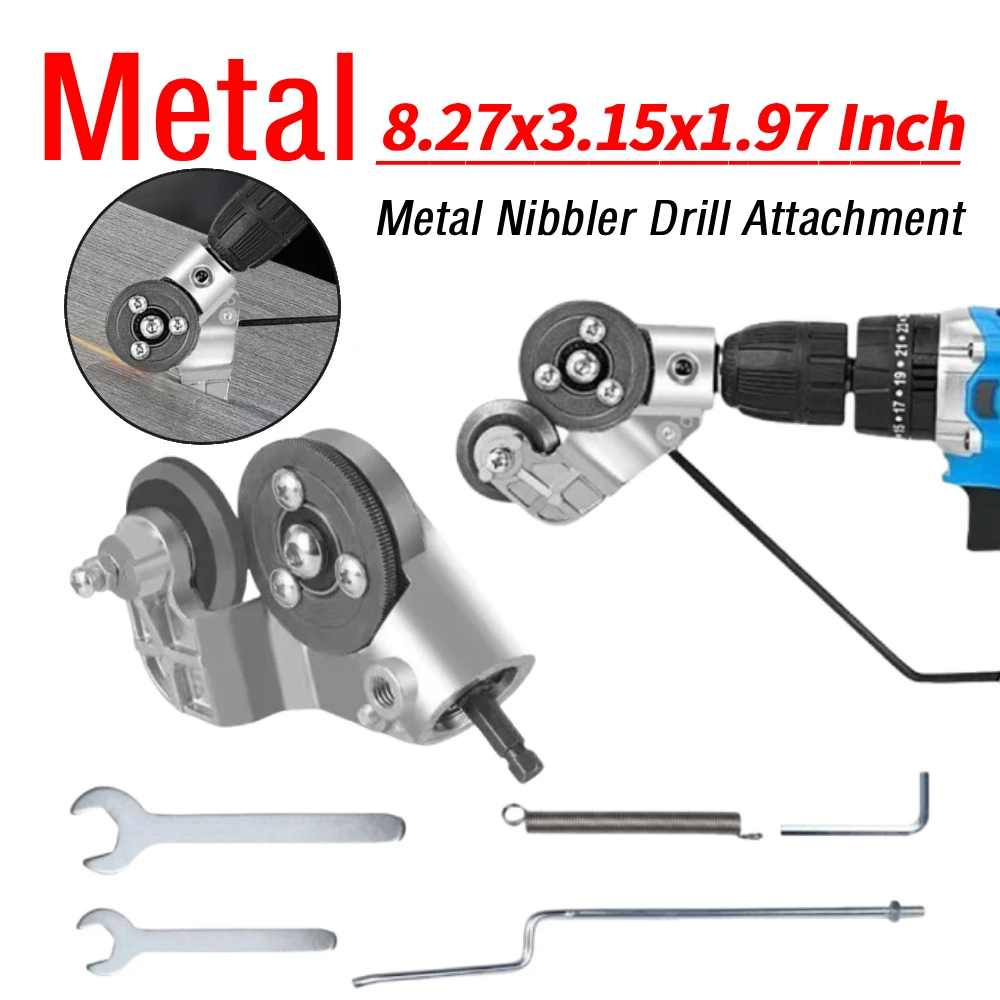 

Electric Drill Plate Cutter Attachment Metal Double Headed Sheet Cutting Tool Cut Plate Punch Shears Drill for Copper Cutter