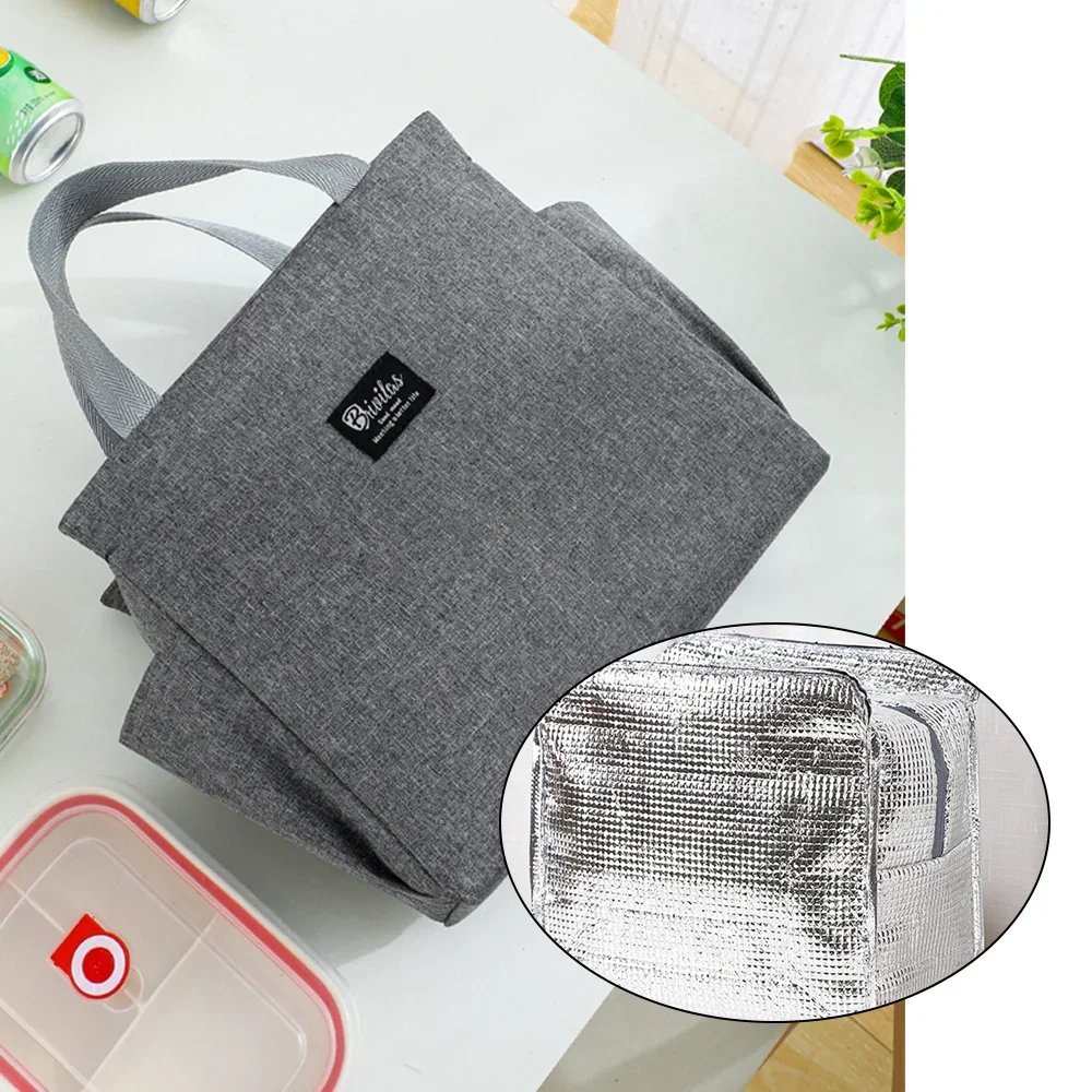 Bolsa de almuerzo, bolsa refrigeradora, caja aislada portátil, contenedor térmico de lona para alimentos fríos, Picnic escolar para niños Unisex, caja de cena de viaje