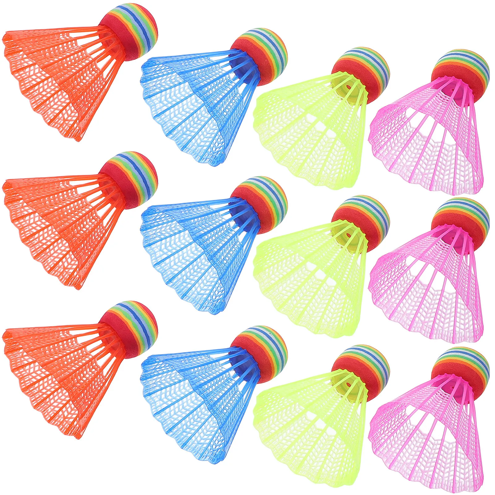 

12Pcs Badminton Shuttlecocks Colorful Big Head for Indoor Outdoor Beginner Training Practice Sports Shuttlebird Set