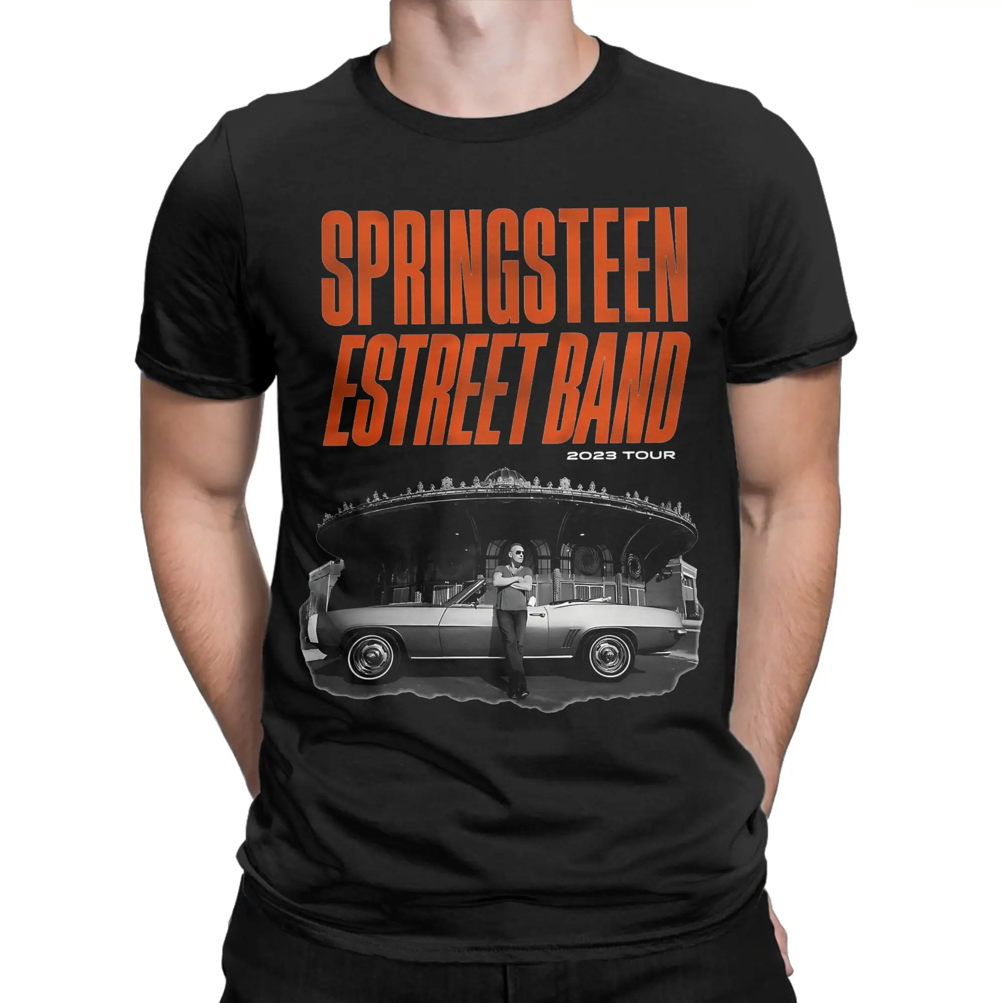 Bruces Springsteens  The E Street Band Tour T Shirts Pure Cotton Vintage T-Shirts Crewneck Tee Shirt Short Sleeve Tops Plus Size