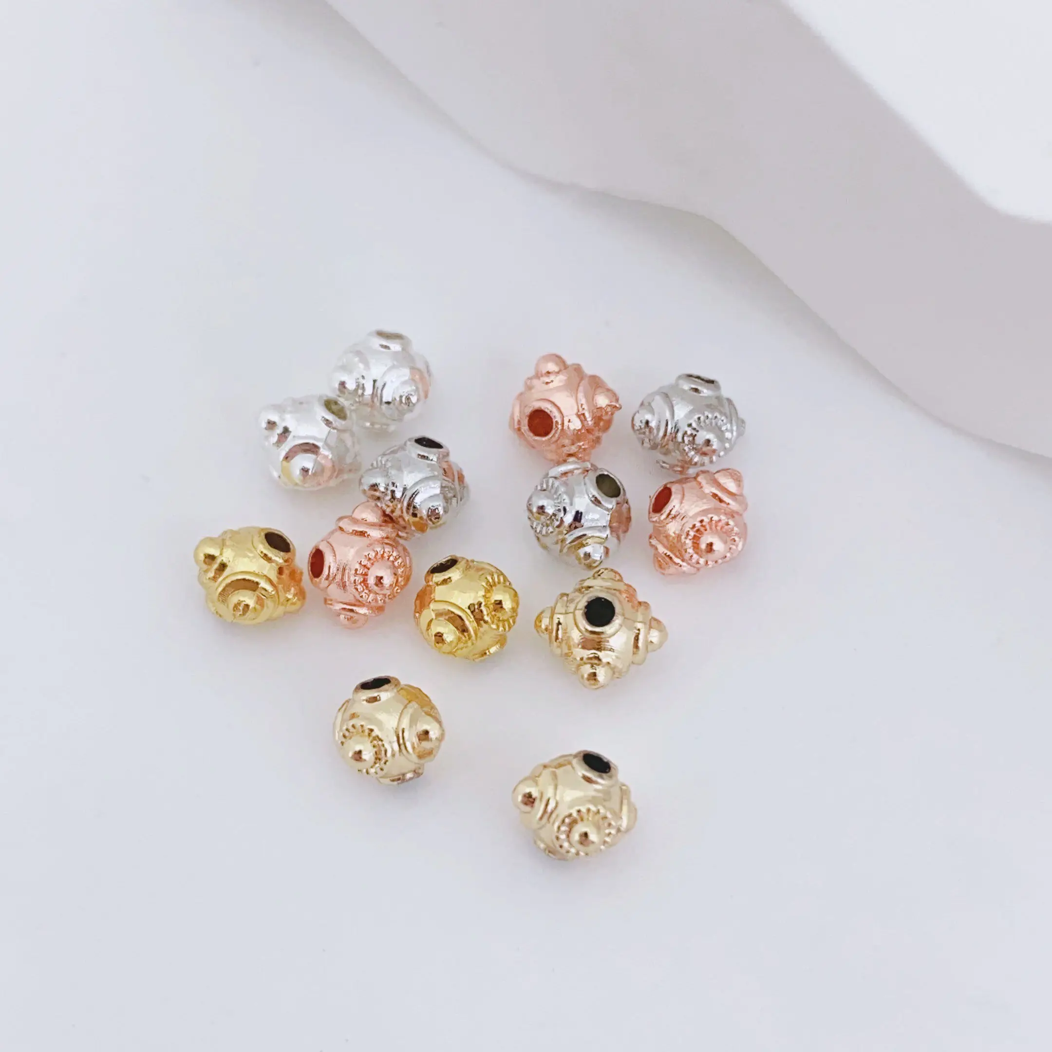 

30pcs Copper Gold-plated Dragonfly Eye Spacer Beads Accessories Diy Pearl Bracelet Necklace Jewelry Making Materials Wholesale