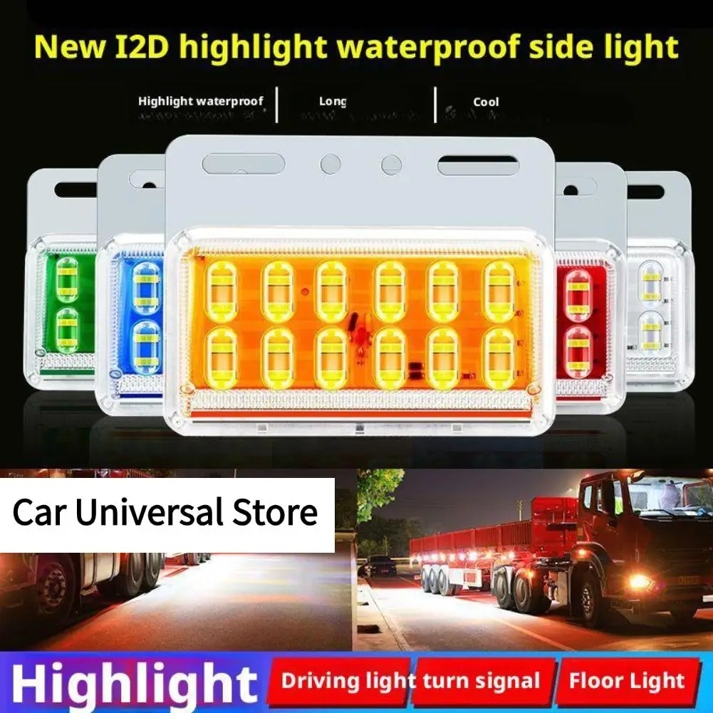 

Led Side Light Truck Ultra-bright LED 24V Waterproof Brightness High Trailer Light Width Auto Ground Light Light Side Water E0T0