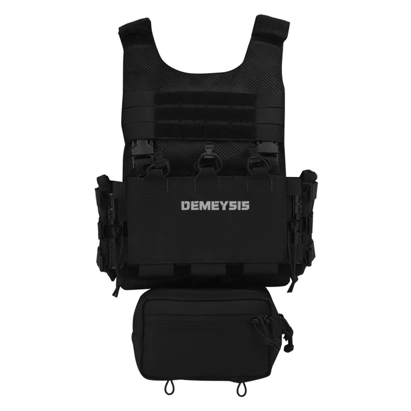 Tactical Camouflage Vest Triple Panel Magazine Pouches Quick Release Shooting Hunting MOLLE Vests with Hanging Sub Bag