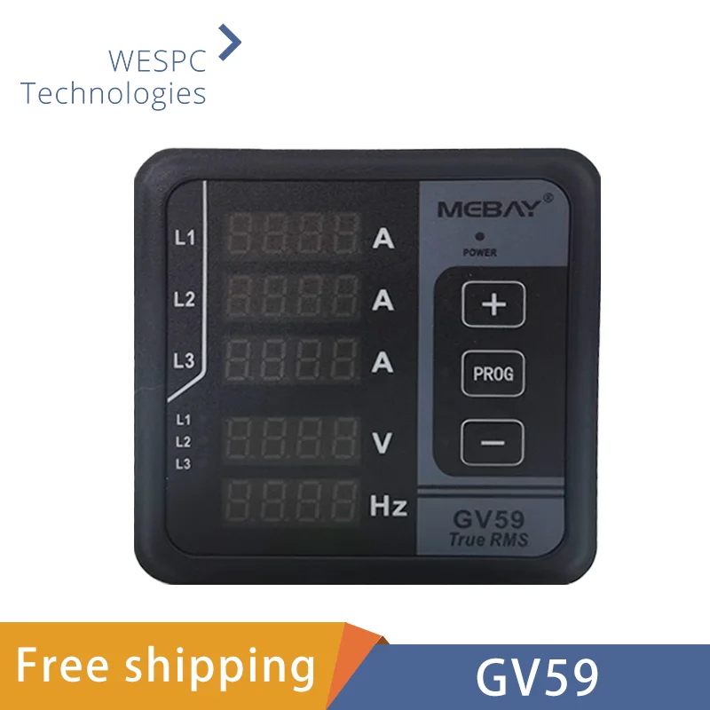 Gv59 Digital Meter Current Voltage Measuring Gauge Original MEBAY For 3 Phase Generator Dc 165-265v Monitoring Ins